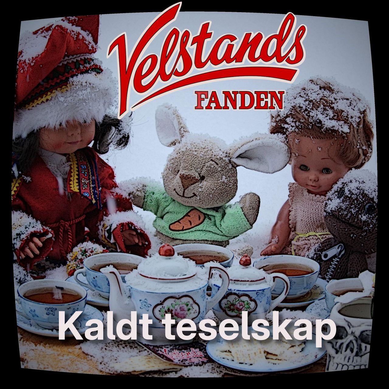 En tvilsom gjeng holder teselskap i snøen